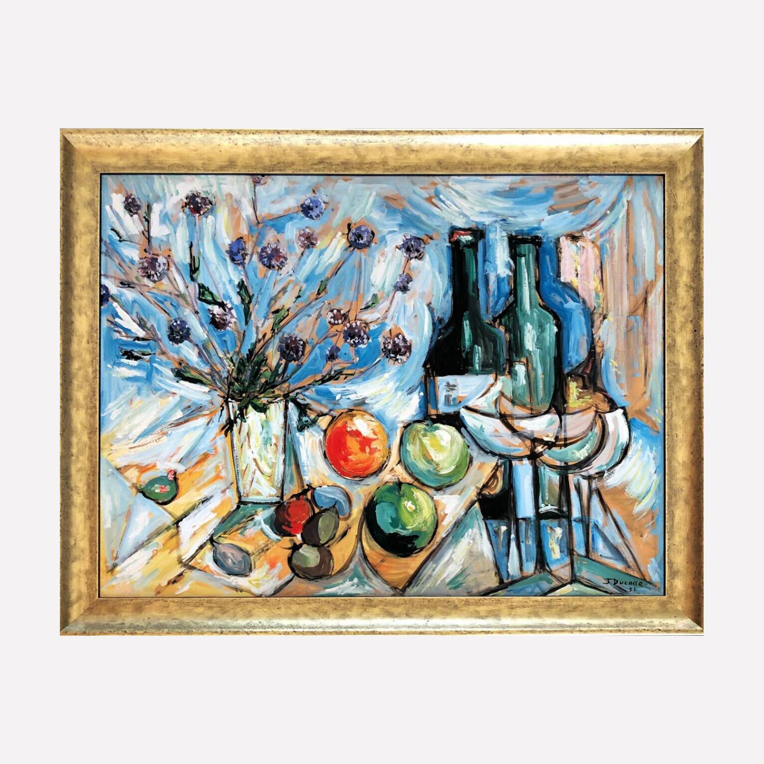 Original expressionist composition by Jean Ducasse. France, year 1950