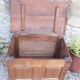 Antique coffer, french panelled oak chest