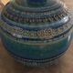 Vase ceramic blue Aldo Londi for Flavia Montelupo faïence vintage 60/70 italy
