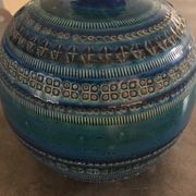 Vase ceramic blue Aldo Londi for Flavia Montelupo faïence vintage 60/70 italy
