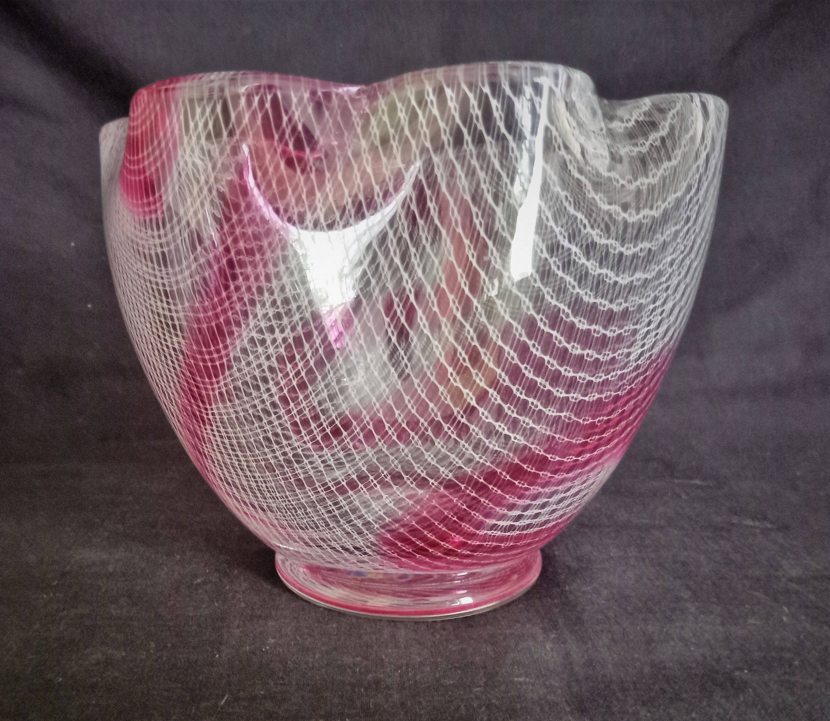 Glass vase with filigree motifs A. D. Copier, Leerdam, Netherlands