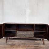 Tv stand in a row vintage compass feet 1980