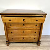 Commode Biedermeier d'origine après rénovation - XIXe siècle - merisier, finition brillante.
