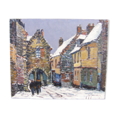 Peinture "scène de village"