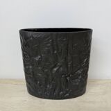 Martin Freyer Rosenthal Bisque Porcelaine Noire Paper Relief Vase Op Art
