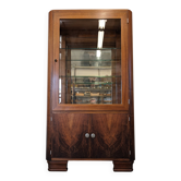 Art Deco walnut burl display cabinet, France circa 1930.