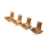 Wammes  cognac leather lounge chairs by Gerard Van Den Berg  for Montis 1978