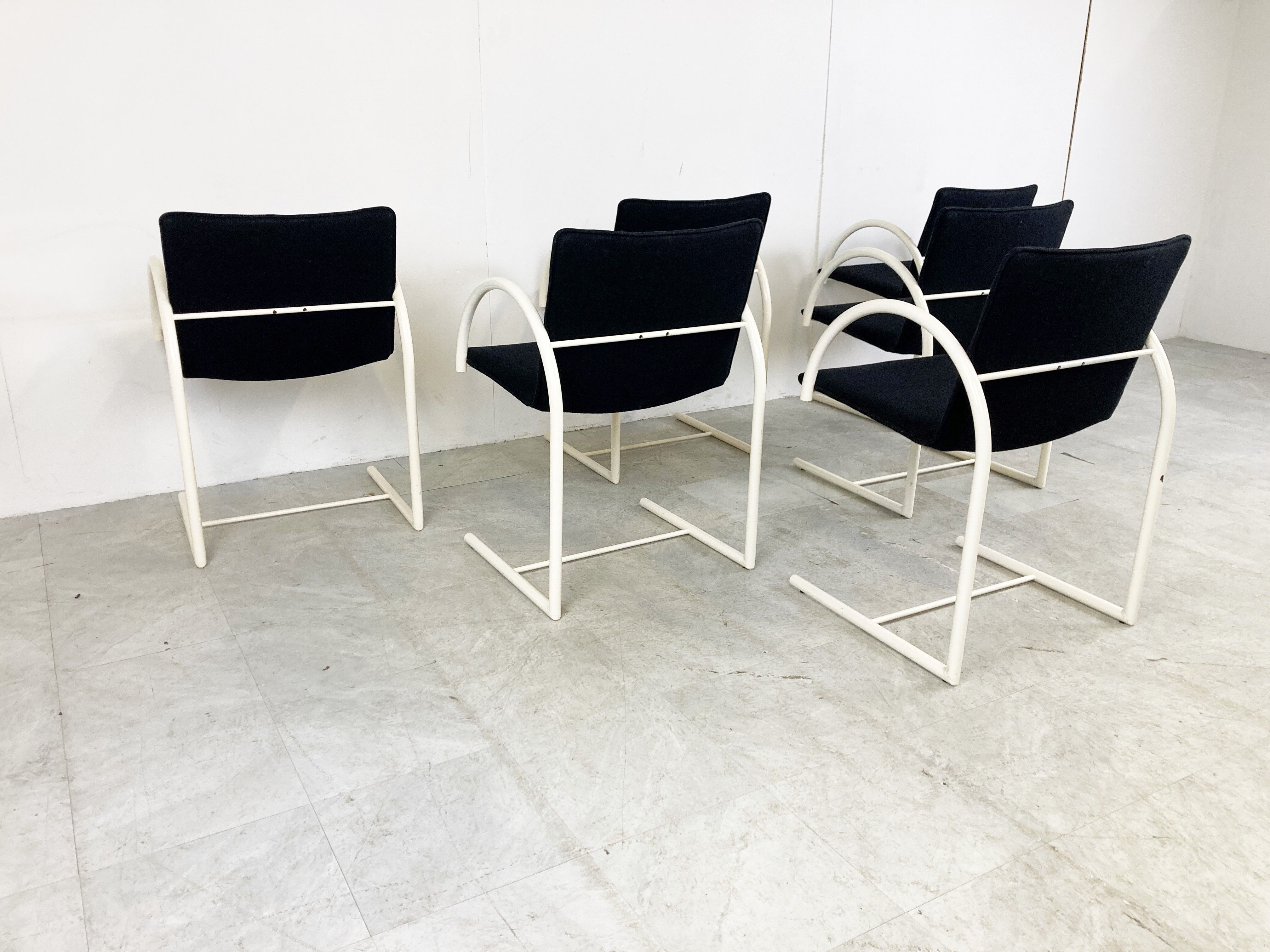 6 postmodern cirkel dining chairs by Metaform, 1980s