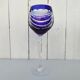 Six vintage coloured cut crystal wine glasses