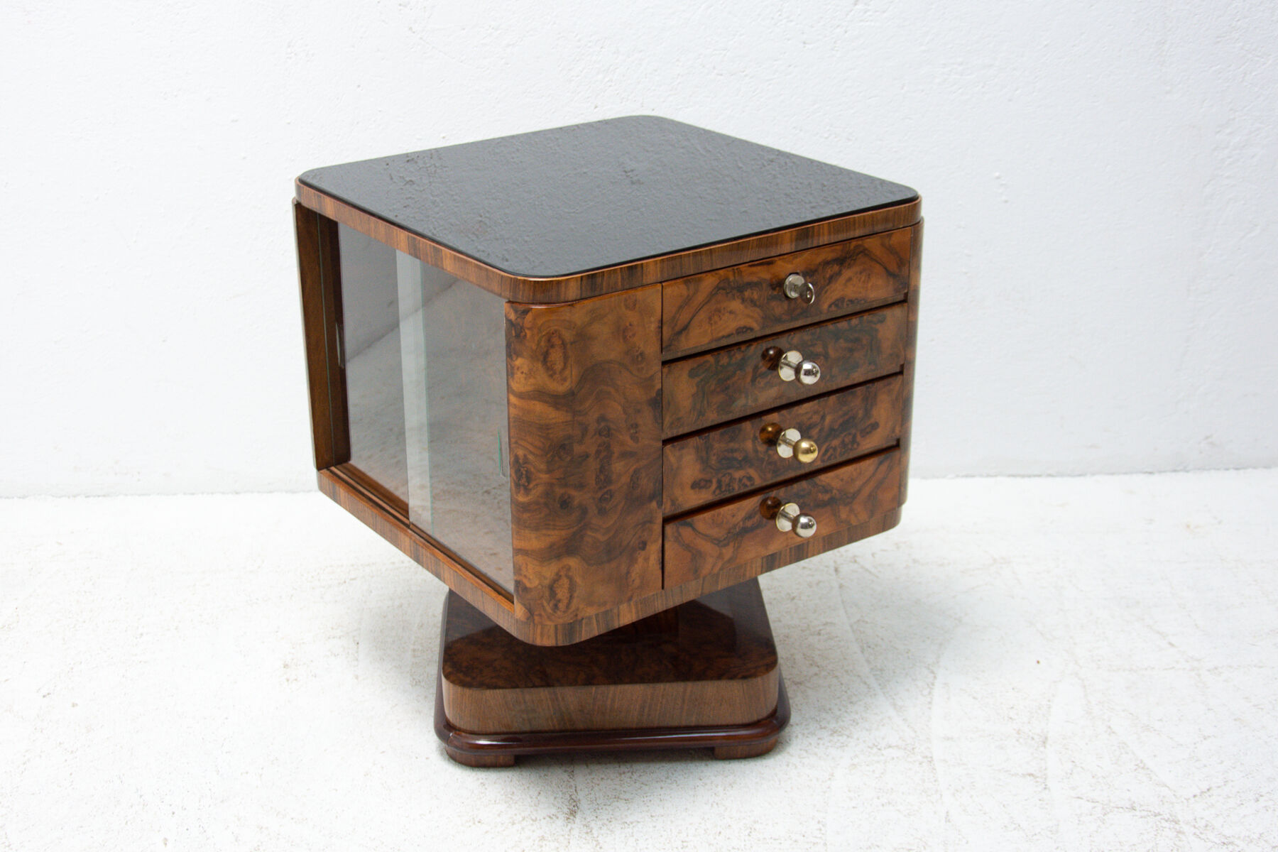 Art deco bar table with chrome elements, 1930´s, czechoslovakia