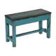 Banc indien bleu bois vieux teck vintage patine et pièce d'origine