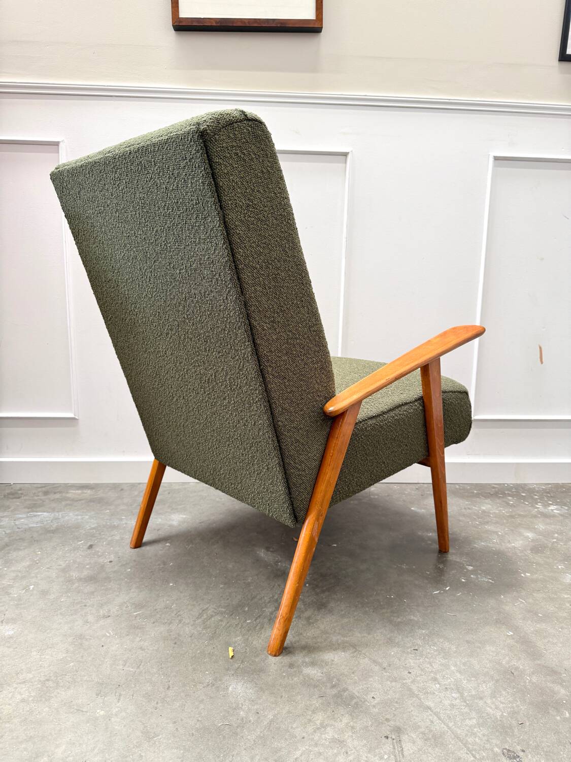 Scandinavian khaki armchair