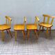 Modern Swedish set of 4 pine dining chairs.