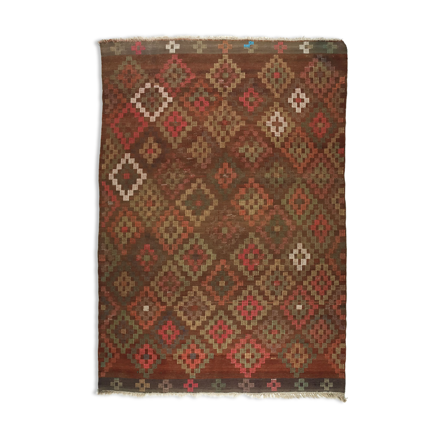 Anatolian handmade kilim rug 267 cm x 186 cm