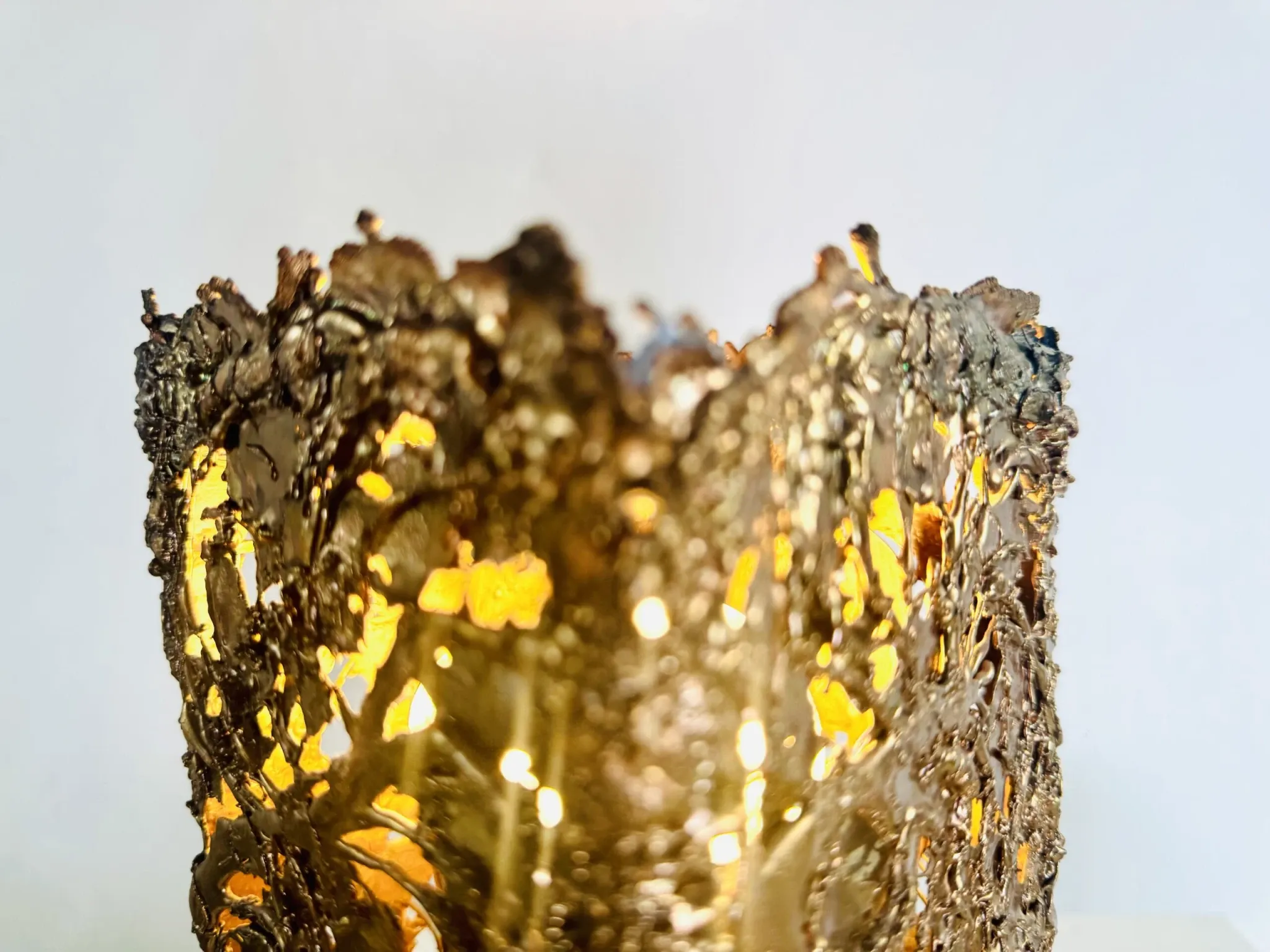 Brutalist Copper Table Lamp By Aimo Tukiainen For Oy Moonlight, Finland, 1970S