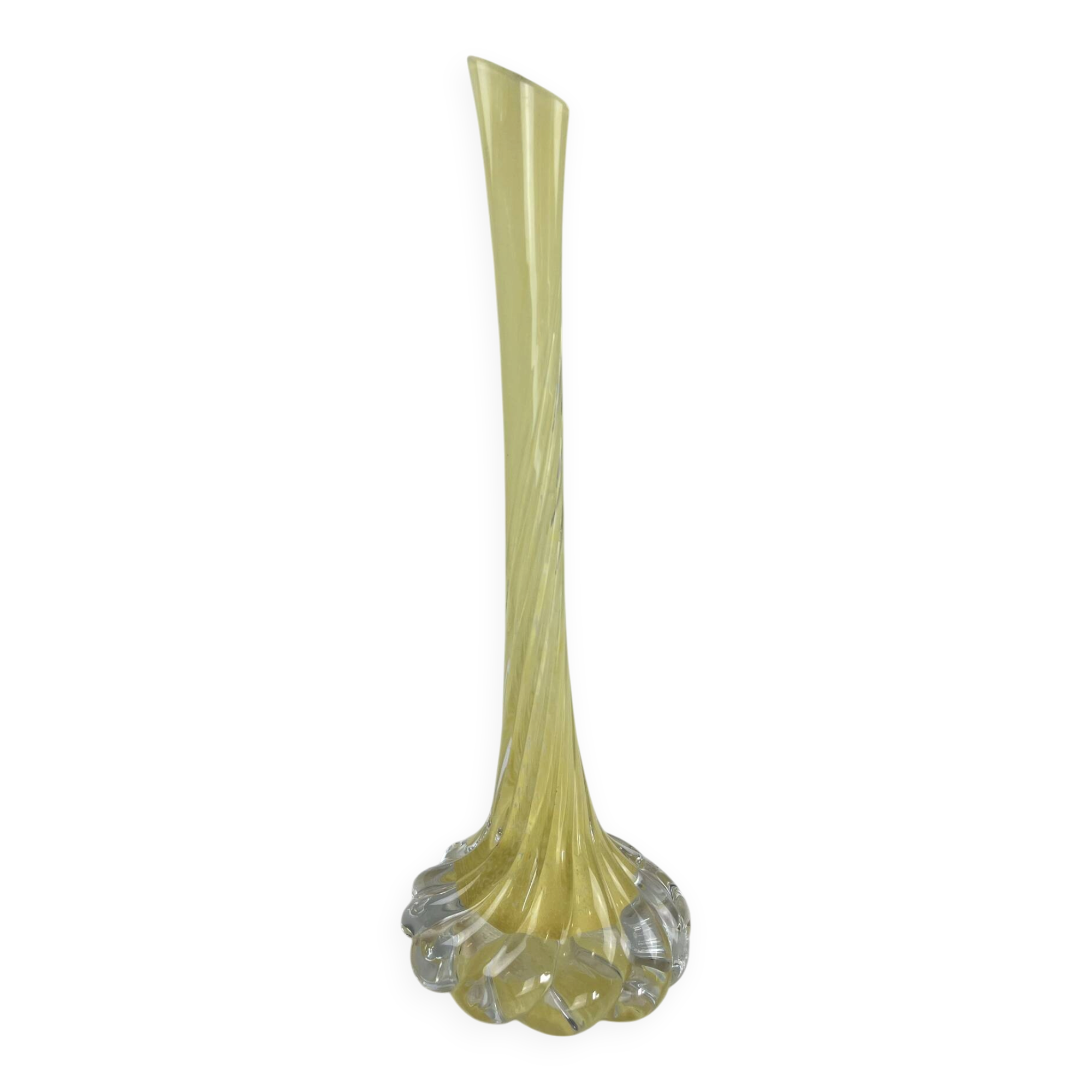 Twisted yellow art glass soliflores