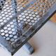 Old bistro table in cast iron and perforated metal, SIGHE Jeune Toulo