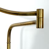 Arredoluce Monza, vintage brass and leather floor lamp. 40s