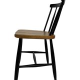 Vintage set of four -bar chair made of black lacquered wood - 1960s