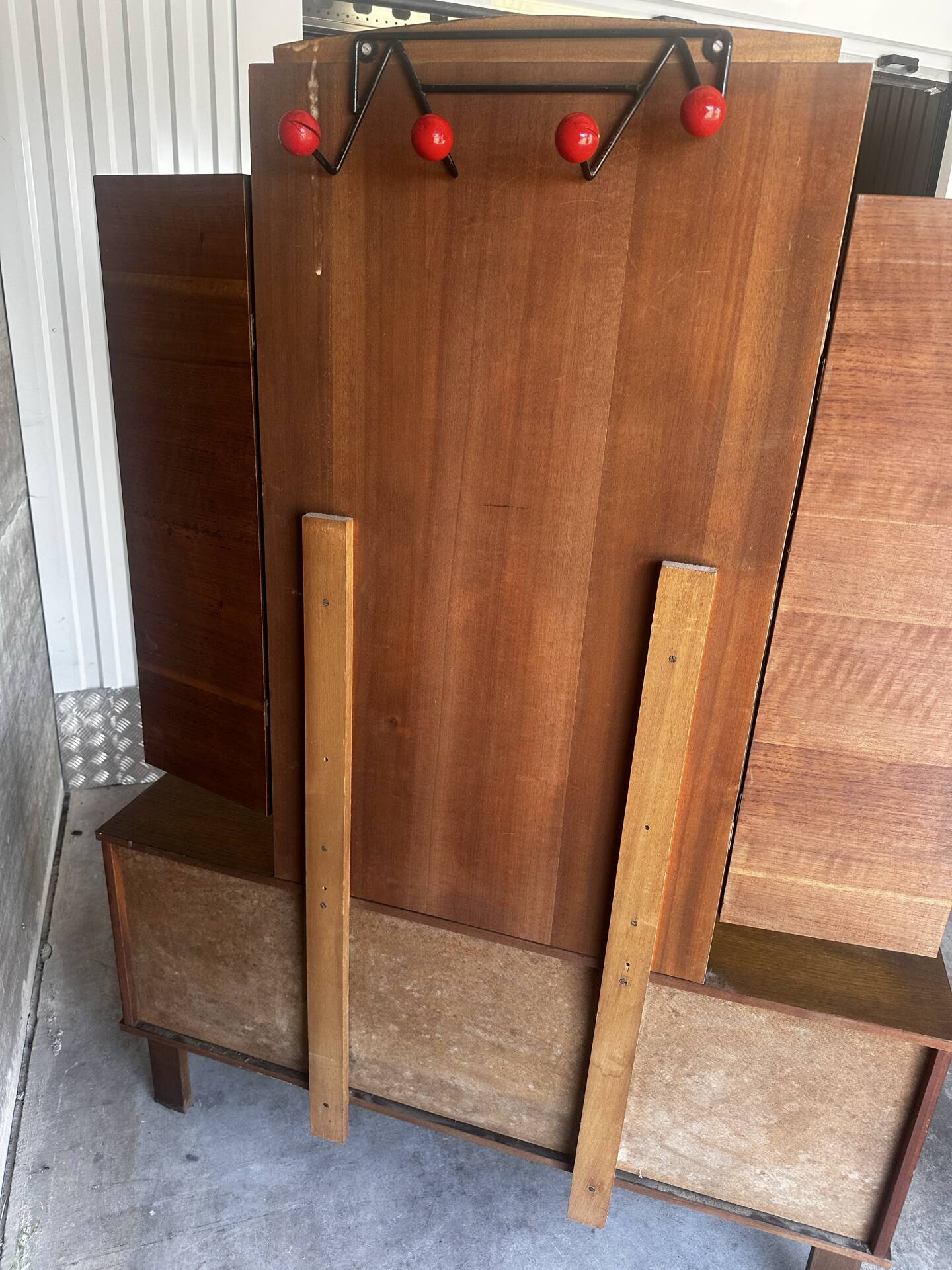 Coiffeuse vintage à miroir triptyque, années 1950