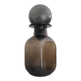 Gray blown glass bottle carafe