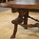 Brutalist side table/coffee table in elm from the 1950s.