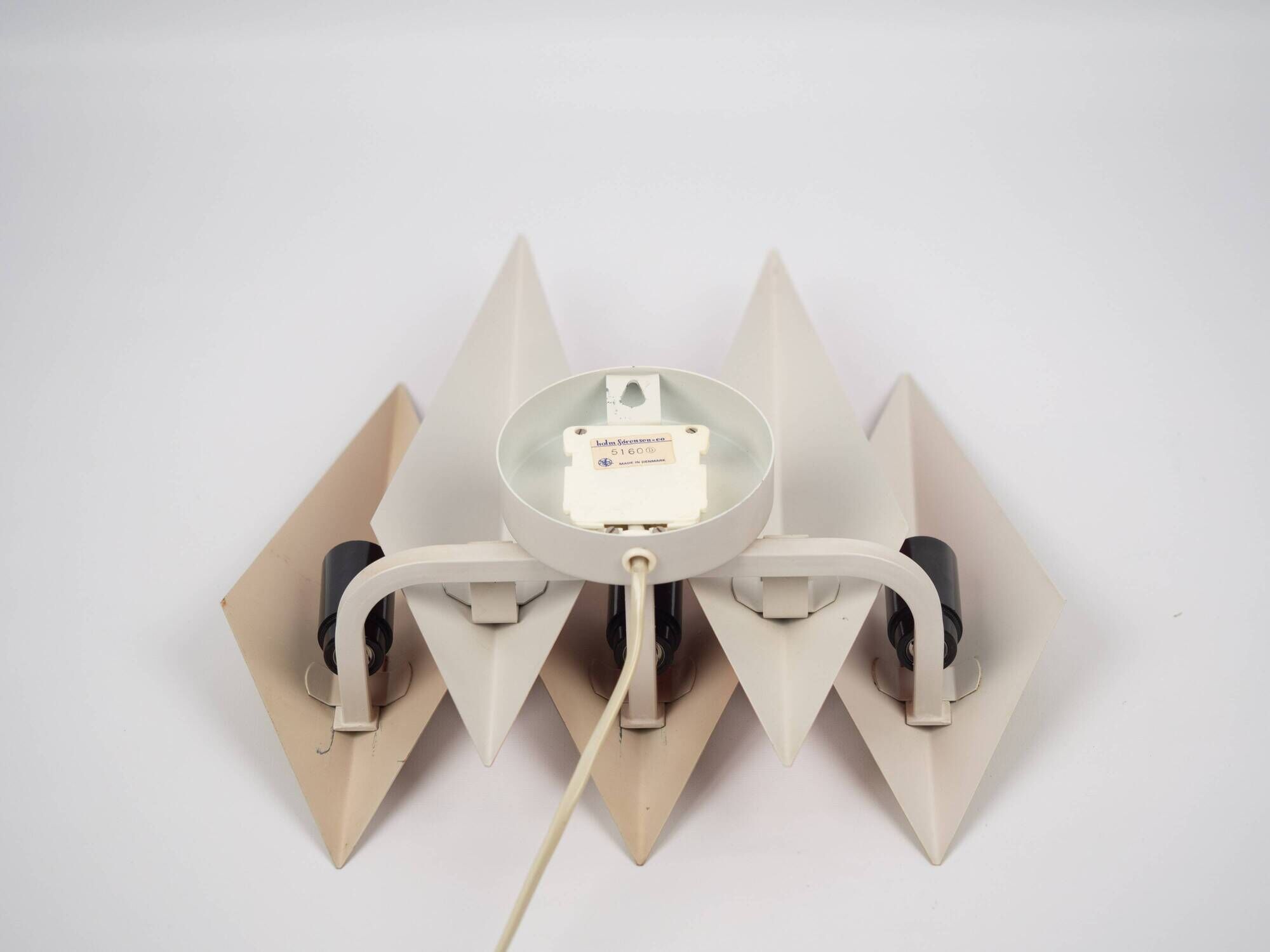Pair of 2 Danish vintage wall lamps Diamant by Holm Sorensen, 1960