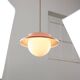 Mid-Century Italian Pink Metal and Brass Pendant Lamp