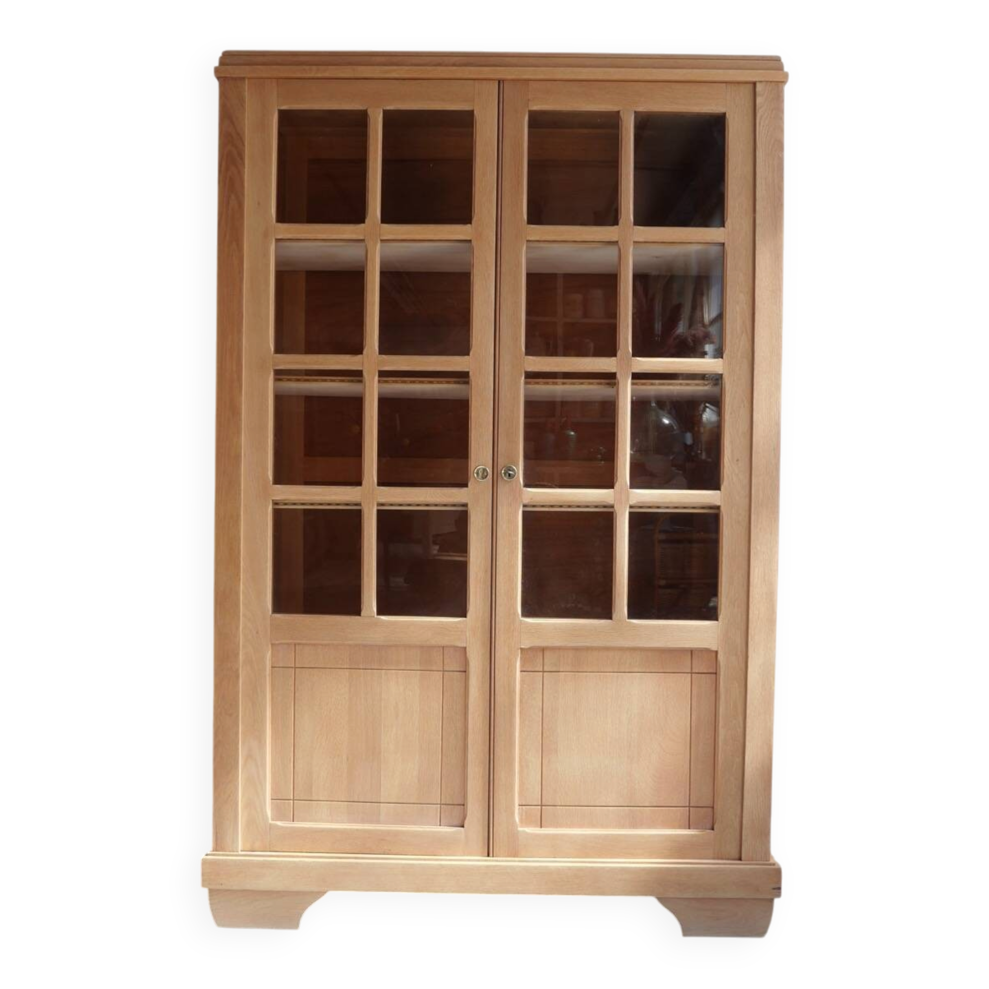 Antique oak display cabinet
