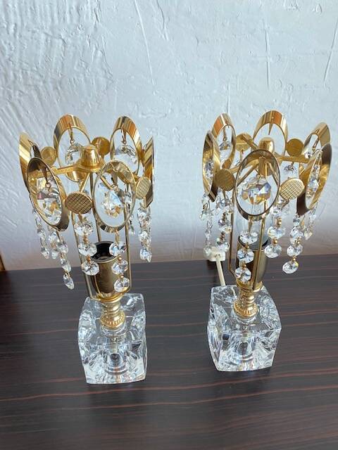 Pair of crystal lamps from the 80s