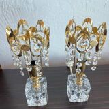Paire de lampes cristal des années 80