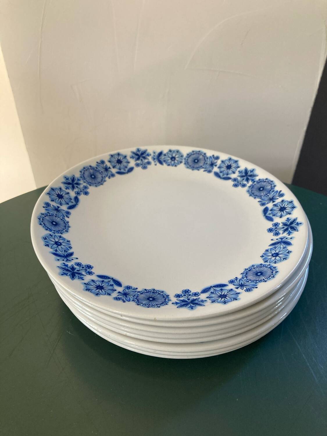 Assiettes à dessert en faïence de Luneville Blue Flowers