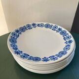 Assiettes à dessert en faïence de Luneville Blue Flowers