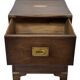 Vintage set of wooden bedside tables in military campaign style design