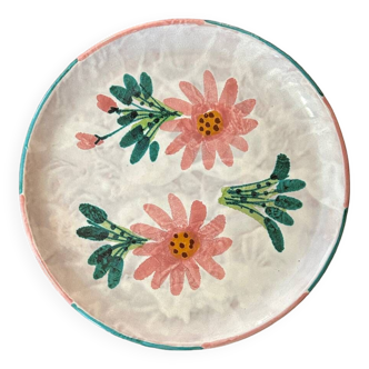 Decorative ceramic plate signed Le Brescon Vallauris vintage