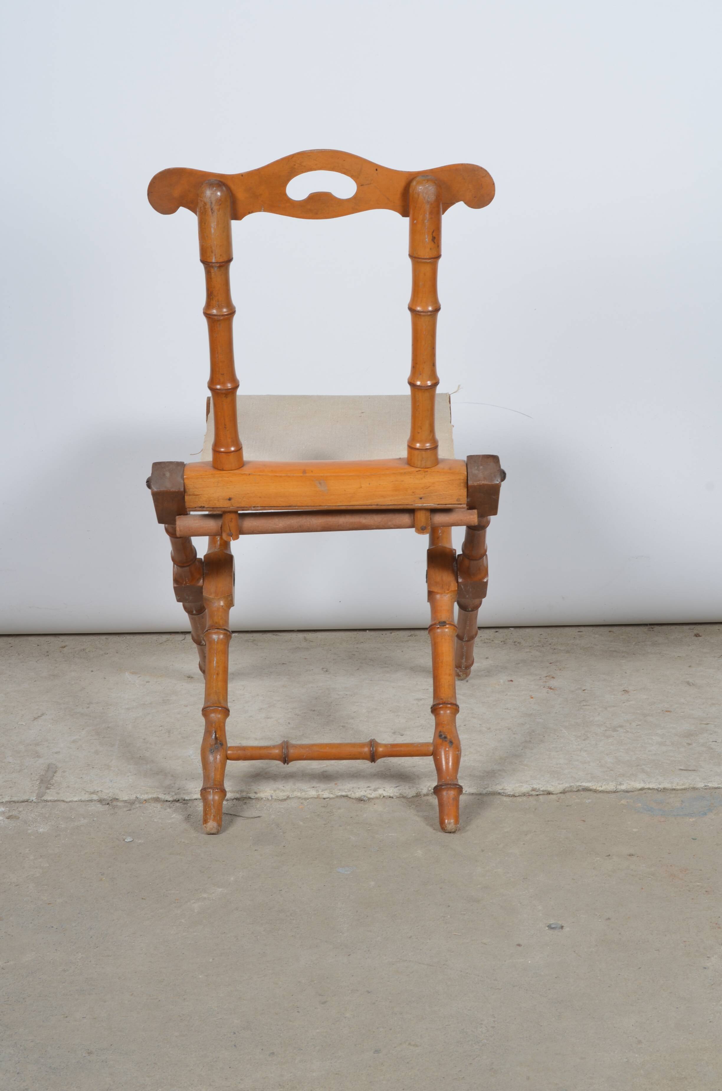 Folding wooden chair imitation bamboo