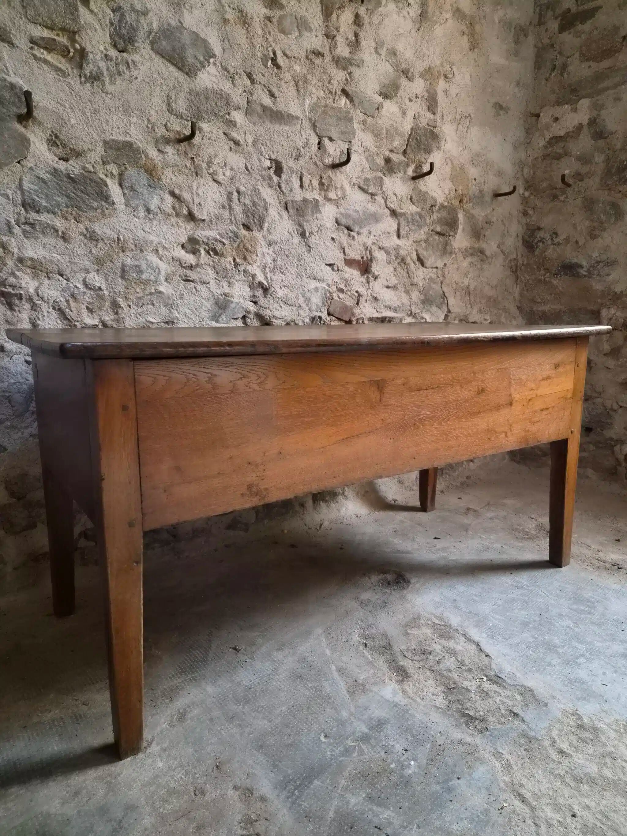 Antique oak flour chest from France, 19th century.