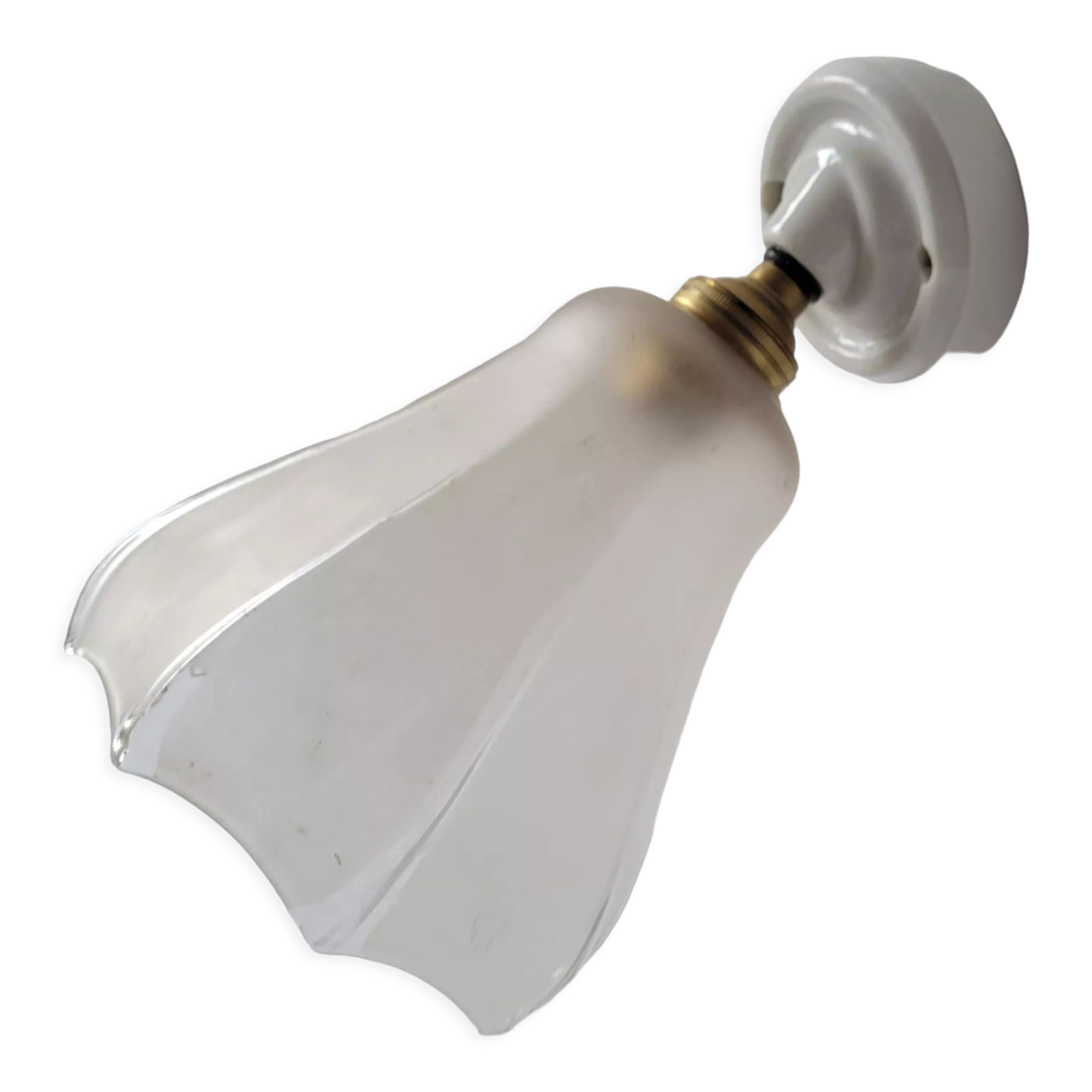 Art Deco wall lamp in porcelain and glass