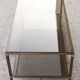 Table coffee in brass, bronze and smoked glass, France, 1950