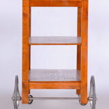 Restored ArtDeco Walnut Trolley, Revived Polish, France, 1920s