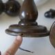Set of 4 Vintage Lamps Wooden Wall Sconces Rustic Hand-turned Lighting