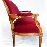 Louis XVI style bench in natural wood