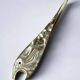 Fish bottle opener, abalone shell & alpaca, Mexico, circa 1980