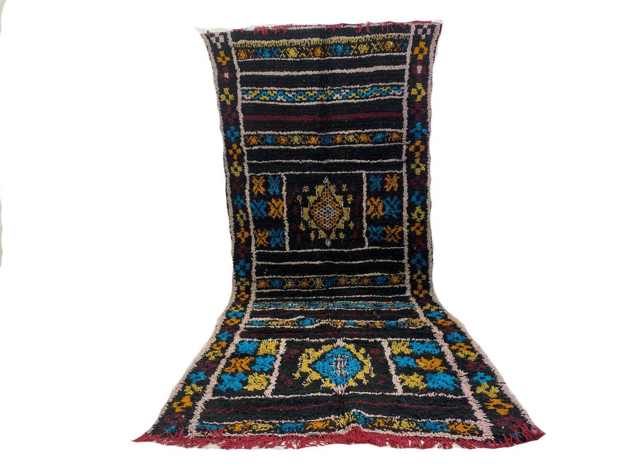 Handmade wool Berber rug 345 X 110 CM