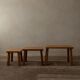 Brutalist Solid Oak Nesting Tables (Set of 3) – Dutch 1970s