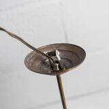 Chandelier 1930 double Opaline blown glass brass and copper