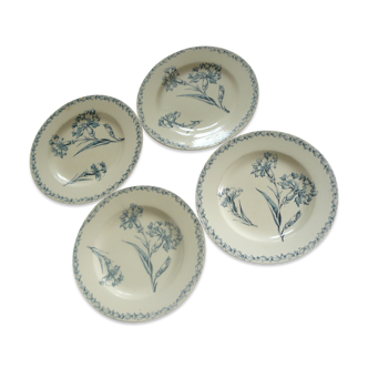 Lot de 4 assiettes plates, terre de fer modèle oeillet