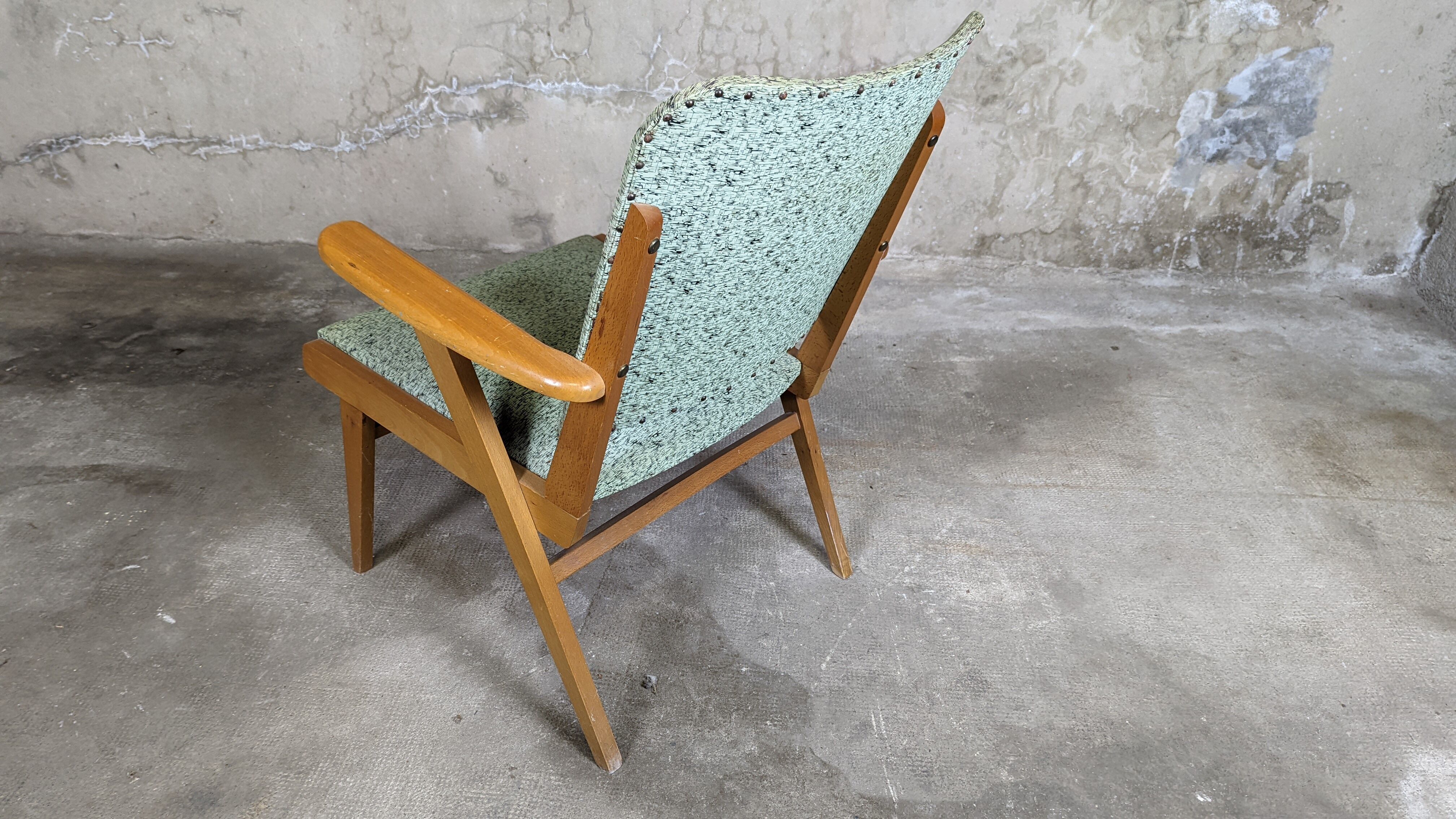 Scandinavian compass foot armchair