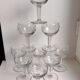 Set of 8 crystal wine glasses engraved 40-50s