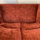 Coral velvet toad sofa